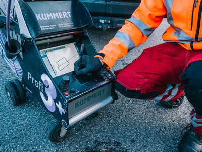 Rohr Jumbo Mitarbeiter bei der TV Inspektion